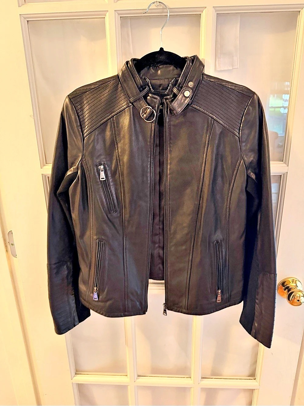 Bernardo Black Leather Moto Jacket